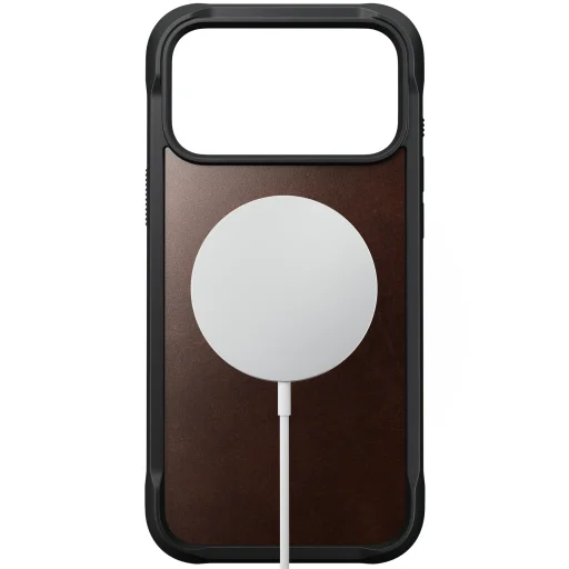 iPhone 18 Pro Max / 17 Pro Max Nomad Rugged ochranný kryt z pravej kože, rustikálna hnedá (Horween) - 2
