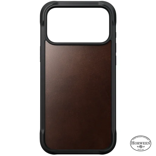 iPhone 18 Pro Max / 17 Pro Max Nomad Rugged ochranný kryt z pravej kože, rustikálna hnedá (Horween) - 5
