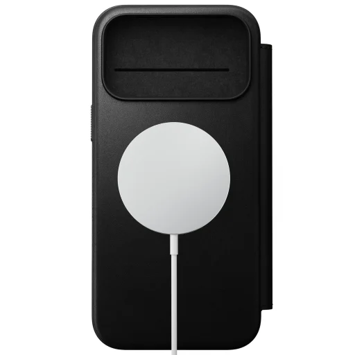 iPhone 18 Pro Max / 17 Pro Max čierne Nomad Modern Leather Folio prémiové kožené vyklápacie puzdro - 2
