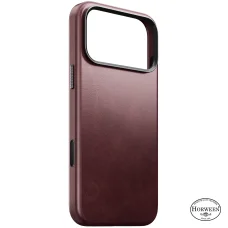 Apple iPhone 18 Pro Max / 17 Pro Max bordó Nomad Traditional Leather prémium bőrtok