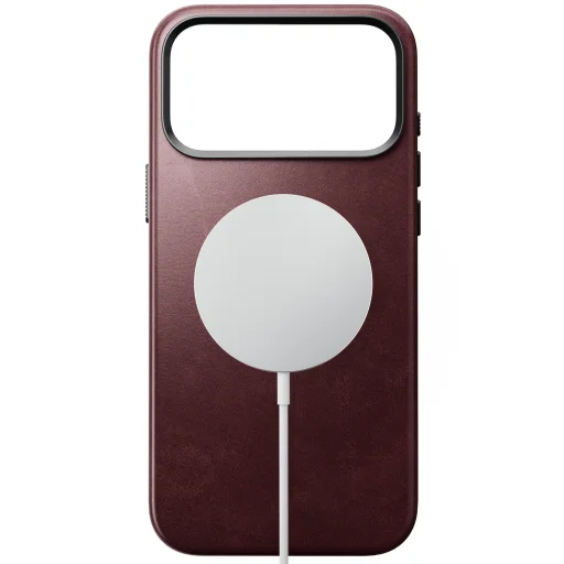 Apple iPhone 18 Pro Max / 17 Pro Max bordové Nomad Traditional Leather prémiové kožené puzdro - 2