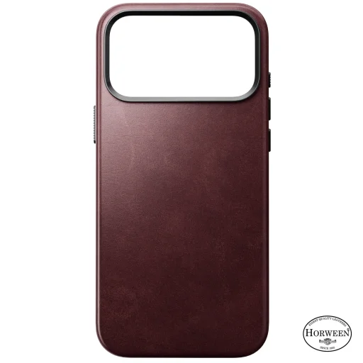 Apple iPhone 18 Pro Max / 17 Pro Max bordó Nomad Traditional Leather prémium bőrtok - 5