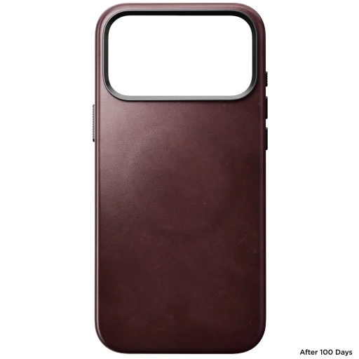Apple iPhone 18 Pro Max / 17 Pro Max bordó Nomad Traditional Leather prémium bőrtok - 6