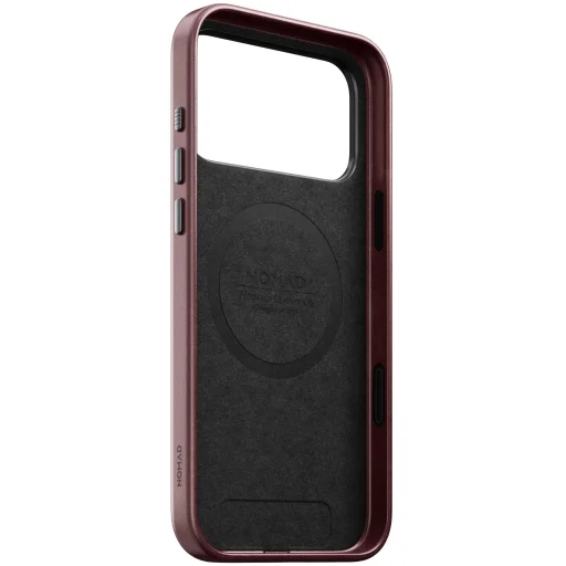 Apple iPhone 18 Pro Max / 17 Pro Max bordó Nomad Traditional Leather prémium bőrtok - 7