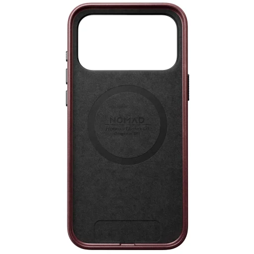 Apple iPhone 18 Pro Max / 17 Pro Max bordové Nomad Traditional Leather prémiové kožené puzdro - 8