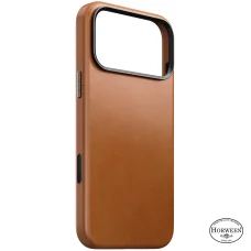iPhone 18 Pro Max / 17 Pro Max Nomad Traditional valódi bőr hátlaptok, nyeregbarna (Horween)
