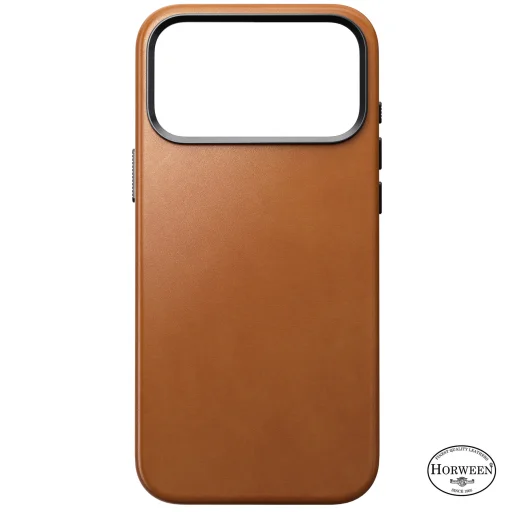 iPhone 18 Pro Max / 17 Pro Max Nomad Traditional valódi bőr hátlaptok, nyeregbarna (Horween) - 5