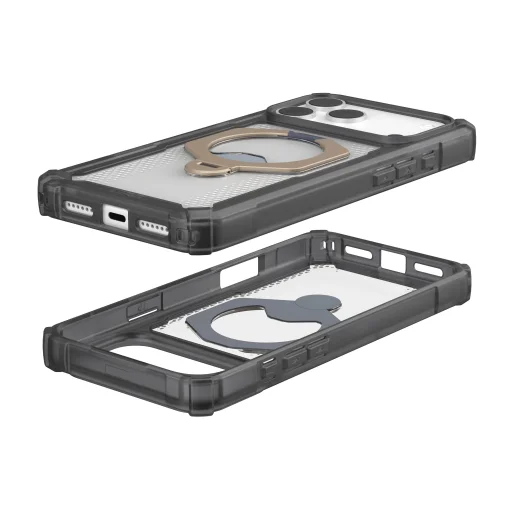 Apple iPhone 18 Pro Max / 17 Pro Max hamuszürke és titán UAG Plasma XTE 360 MagSafe ütésálló védőtok 360 fokban forgatható támasztékkal - 19