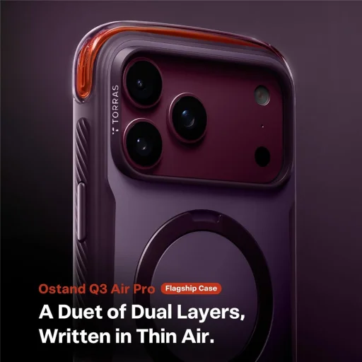 Fialové puzdro Torras Ostand Q3 Air Pro pre iPhone 18 Pro Max - 4