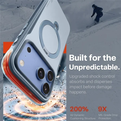 Bridlicovo modré puzdro Torras Ostand Q3 Air Pro pre Apple iPhone 18 Pro - 7