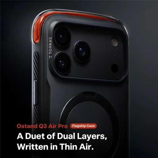 Puzdro Torras Ostand Q3 Air Pro pre iPhone 18 Pro, obsidiánová čierna - 7