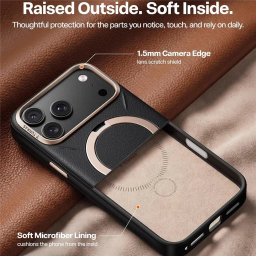 Čierne puzdro Torras Ostand Q3 VegSkin pre iPhone 18 Pro - 5
