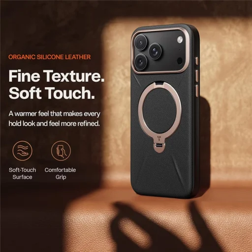 Čierne puzdro Torras Ostand Q3 VegSkin pre iPhone 18 Pro - 6
