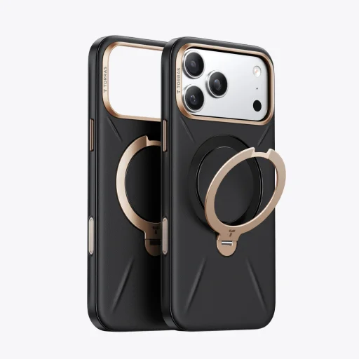 Apple iPhone 18 Pro Max fekete Torras Ostand Q3 VegSkin tok - 1