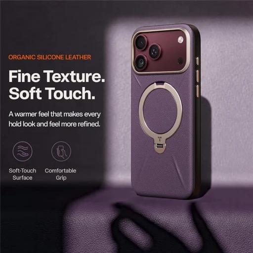 iPhone 18 Pro fialový obal Torras Ostand Q3 VegSkin - 6