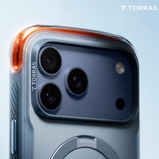 Puzdro Torras Ostand Q3 Air Pro na Apple iPhone 18 Pro Max, polárna bridlicová modrá - 4
