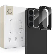 Samsung Galaxy S26 FE átlátszó / fekete Tech-Protect Camring Fit+ kameravédő