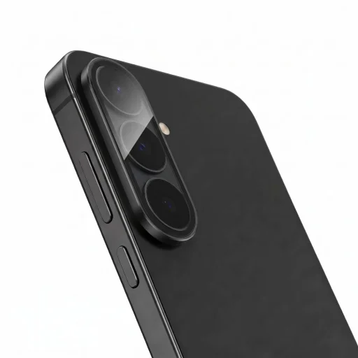 Samsung Galaxy S26 FE átlátszó / fekete Tech-Protect Camring Fit+ kameravédő - 4