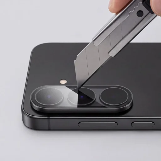 Samsung Galaxy S26 FE átlátszó / fekete Tech-Protect Camring Fit+ kameravédő - 5