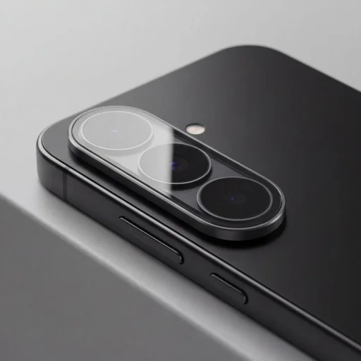 Samsung Galaxy S26 FE átlátszó / fekete Tech-Protect Camring Fit+ kameravédő - 7