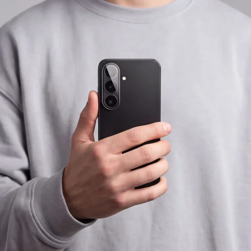 Samsung Galaxy S26 FE átlátszó / fekete Tech-Protect Camring Fit+ kameravédő - 8