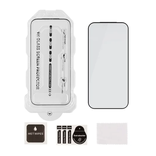 Apple iPhone 17 / 17 Pro / 18 Pro fekete OBAL:ME 5D edzett üveg kijelzővédő felhelyező kerettel - 2