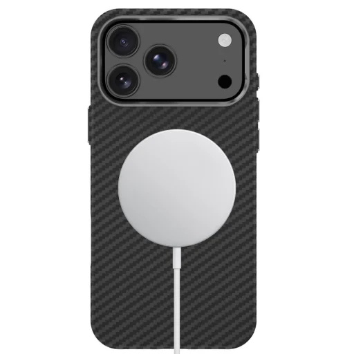 Apple iPhone 17 Pro / 18 Pro Fekete/Ezüst Tech-Protect Ion Carbon MagSafe tok - 5