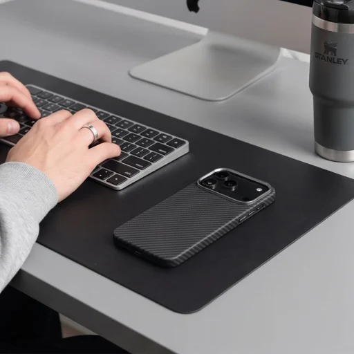 Apple iPhone 17 Pro / 18 Pro Fekete/Ezüst Tech-Protect Ion Carbon MagSafe tok - 7