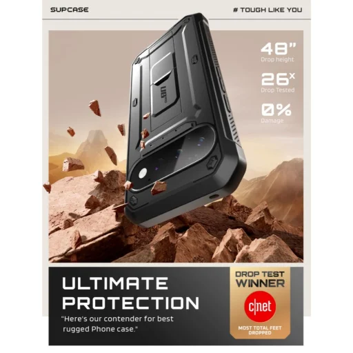 Čierne nárazuvzdorné puzdro Supcase Unicorn Beetle Pro s klipom na opasok pre Google Pixel 11 Pro - 3