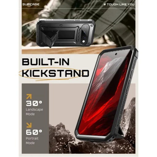 Čierne nárazuvzdorné puzdro Supcase Unicorn Beetle Pro s klipom na opasok pre Google Pixel 11 Pro - 4