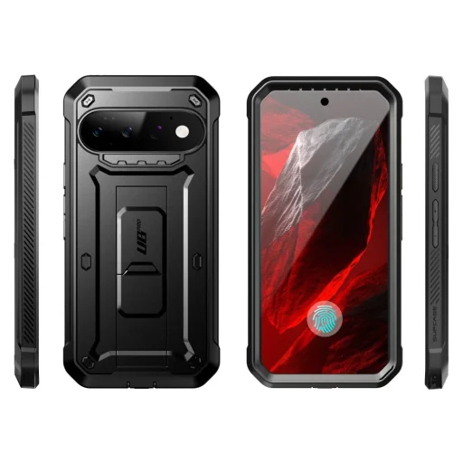 Čierne nárazuvzdorné puzdro Supcase Unicorn Beetle Pro s klipom na opasok pre Google Pixel 11 Pro - 10
