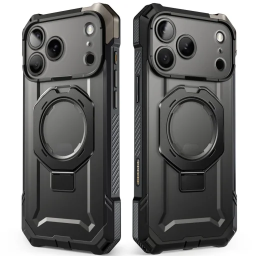 iPhone 17 Pro / 18 Pro fekete Supcase UB Grip Mag MagSafe ütésálló tok állvánnyal - 2