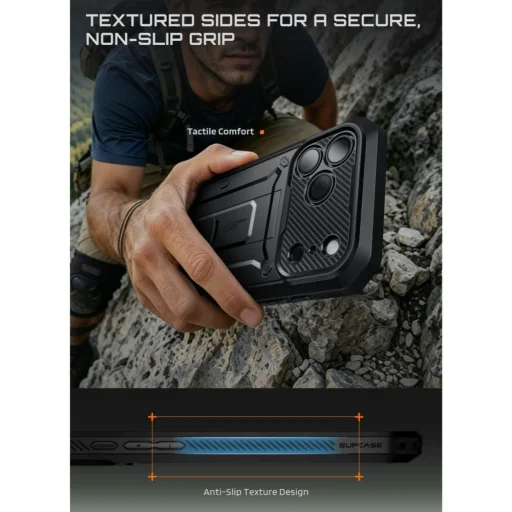 iPhone 17 Pro / 18 Pro fekete Supcase Unicorn Beetle Pro ütésálló tok - 13