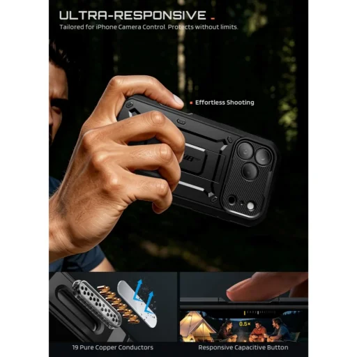 iPhone 17 Pro / 18 Pro fekete Supcase Unicorn Beetle Pro ütésálló tok - 8