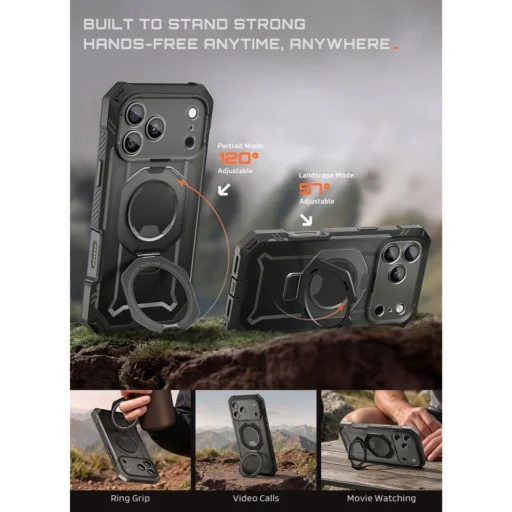Apple iPhone 17 Pro / 18 Pro Fekete Supcase Grip Pro Mag MagSafe tok - 8