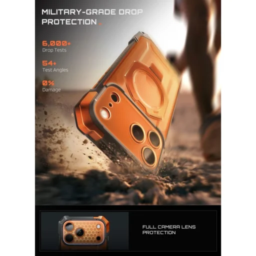 iPhone 17 Pro Max / 18 Pro Max korall Supcase UB Grip Mag MagSafe ütésálló tok - 6