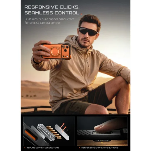 iPhone 17 Pro Max / 18 Pro Max korall Supcase UB Grip Mag MagSafe ütésálló tok - 8