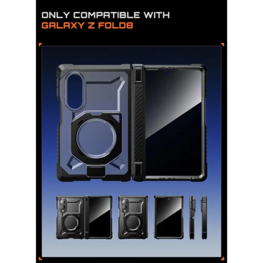 Samsung Galaxy Z Fold 8 čierne nárazuvzdorné puzdro Supcase UB Grip Mag MagSafe s privátnym sklom - 5