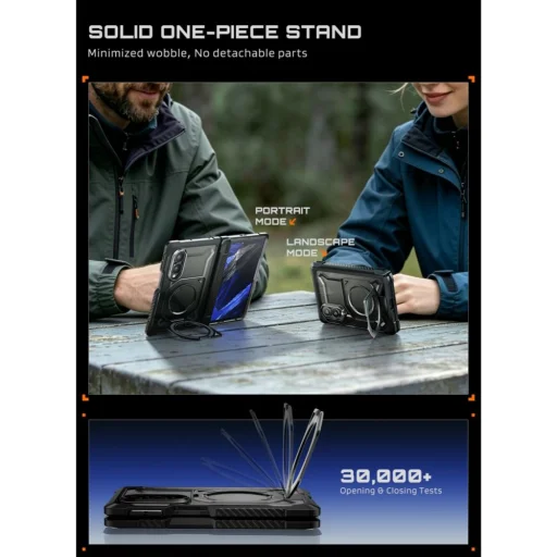 Samsung Galaxy Z Fold 8 čierne nárazuvzdorné puzdro Supcase UB Grip Mag MagSafe s privátnym sklom - 8