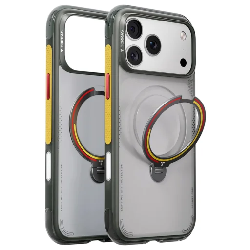 Sivé puzdro Torras Ostand Q3 Air Series Iron pre iPhone 17 Pro - 1
