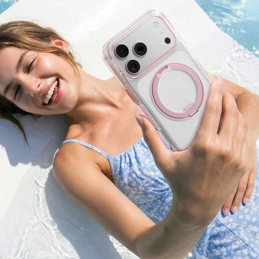 iPhone 18 Pro rózsaszín Torras Ostand O3 Light tok - 6