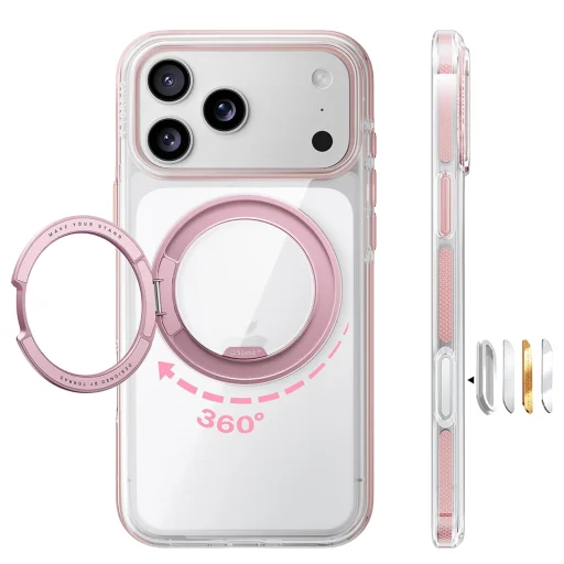 iPhone 18 Pro rózsaszín Torras Ostand O3 Light tok - 1