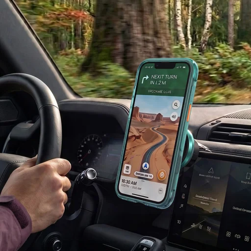 iPhone 18 Pro zöld Torras Ostand Q3 Air tok beépített forgatható állvánnyal és MagSafe funkcióval - 5