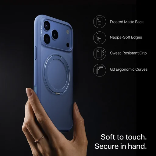 iPhone 18 Pro Grey Torras Ostand O1 Guardian tok - 5