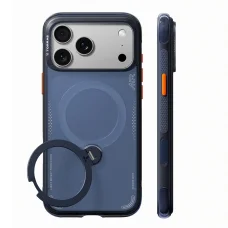Apple iPhone 18 Pro sötétkék Torras Ostand Q3 Air Series MagSafe tok beépített állvánnyal
