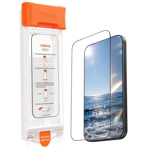 Priehľadné ochranné tvrdené sklo Torras OrigArmor pre iPhone 18 Pro - 1