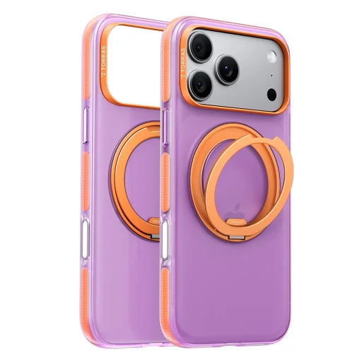 Apple iPhone 18 Pro szilvalila Torras Ostand O3 Hue mágneses tok állvánnyal - 1