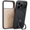 Čierne silikónové puzdro Torras QPRO Silicone Series pre iPhone 18 Pro so zabudovaným 360° stojanom thumbnail