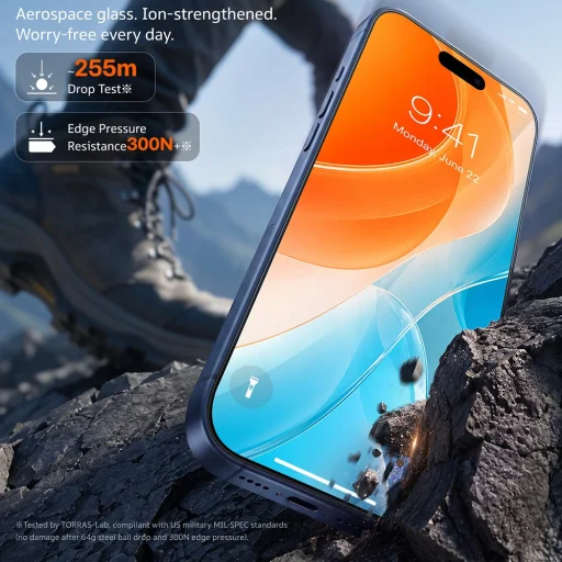 iPhone 18 Pro Átlátszó Torras Sunview AR Shield edzett üveg kijelzővédő - 2