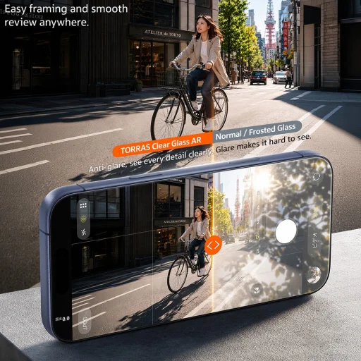 iPhone 18 Pro Átlátszó Torras Sunview AR Shield edzett üveg kijelzővédő - 4